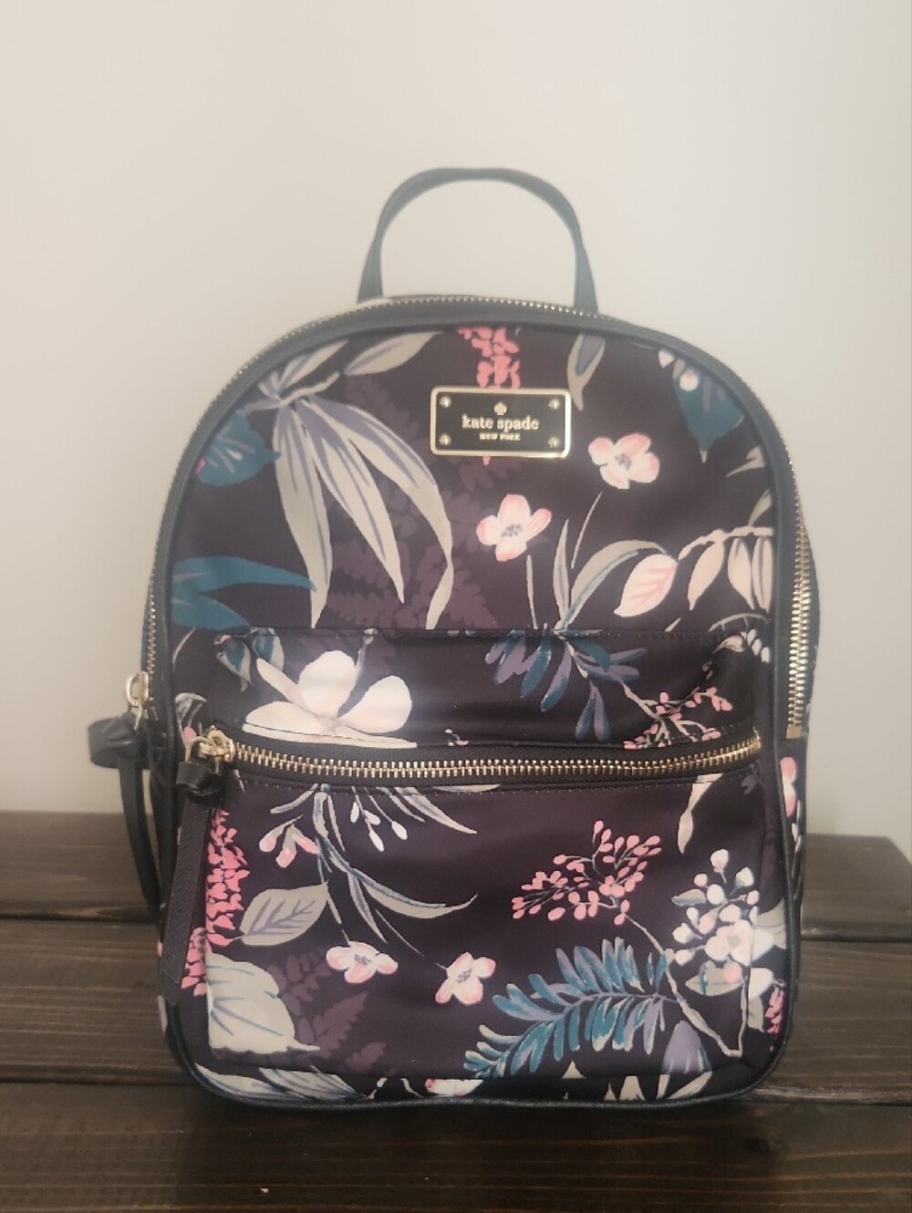 Kate Spade Black Floral Mini Backpack - Picture 7 of 14